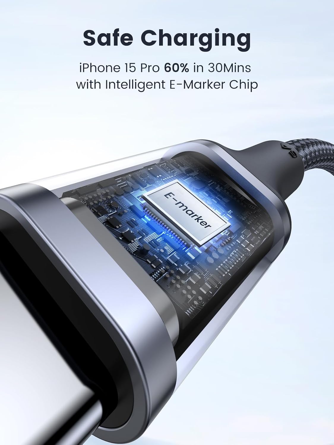 Cable UGREEN USB-C a USB-C 100W – Cable de carga rápida Compatible con iPhone 16, MacBook Pro, iPad, Dell XPS, Galaxy S24, Switch y Más