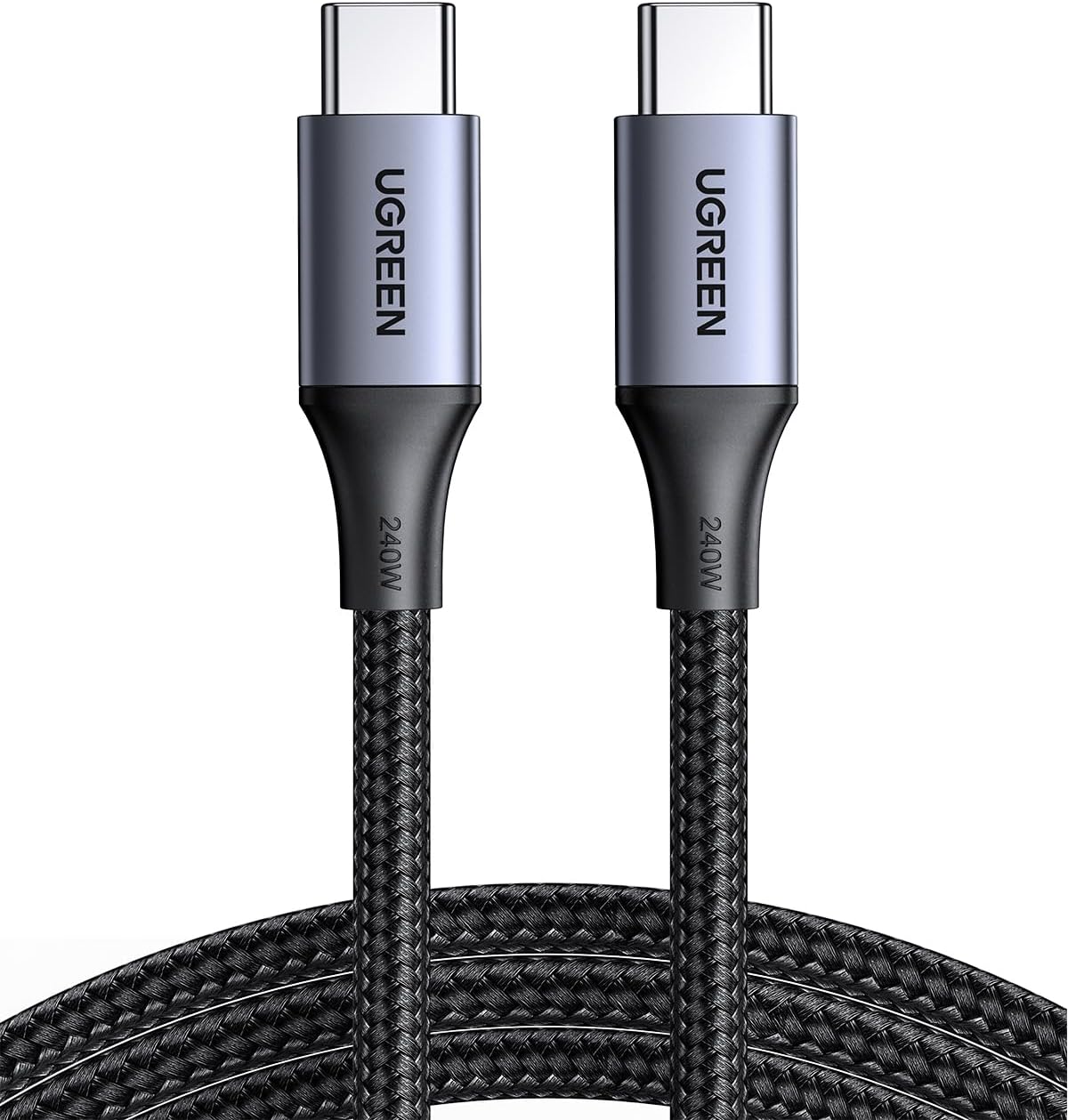 Cable UGREEN USB-C a USB-C 240W – Carga rápida para laptops, iPhone 16/17, MacBook, Galaxy S24/S25, iPad Pro y más (2 metros)