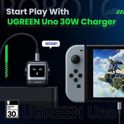 UGREEN Uno Robot Cargador 30W USB-C – Carga Rápida con Diseño Compacto y LED