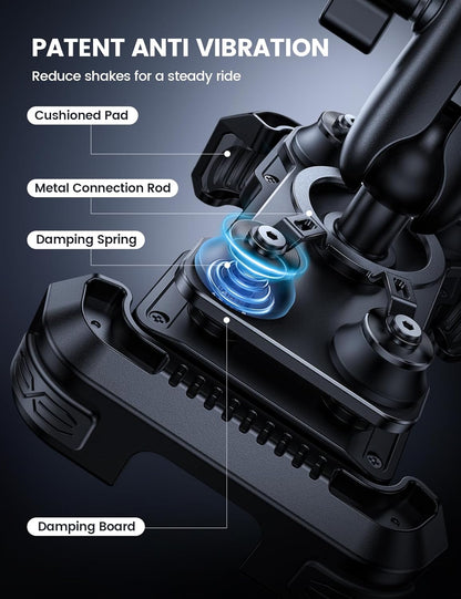 Soporte Lamicall para Celular en Moto – Brazo Metálico con Amortiguador Antivibración y Giro 720°