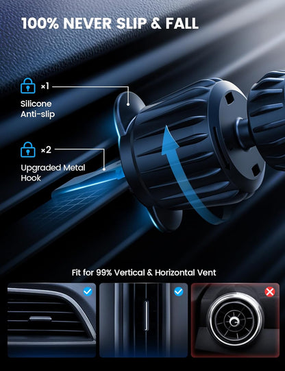 Cargador Magnético Lamicall 15W para Auto – Soporte MagSafe 3 en 1 para iPhone 17/16/15