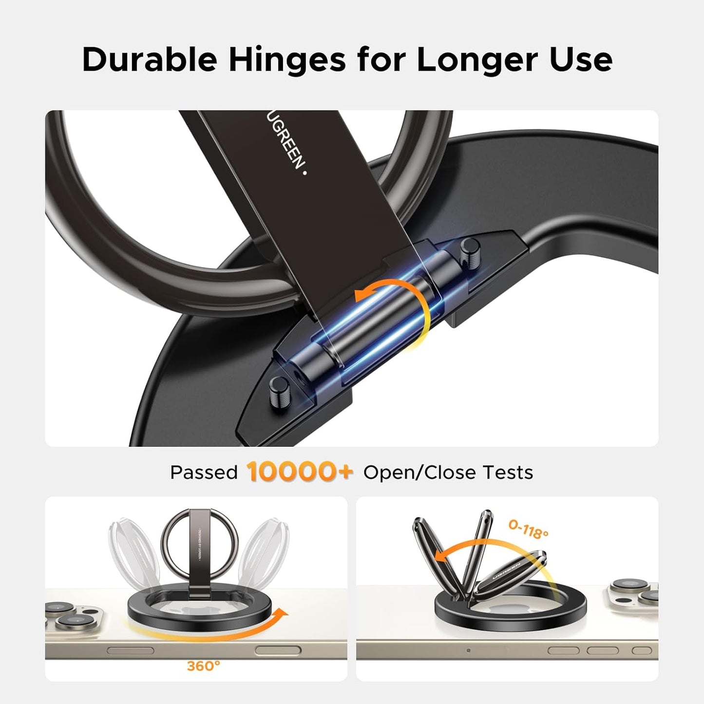 UGREEN Anillo Magnético para iPhone MagSafe – Soporte y Grip Giratorio Universal