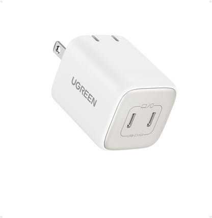 Cargador UGREEN Nexode 45W USB-C - 2 Puertos, Plegable y de Carga Rápida