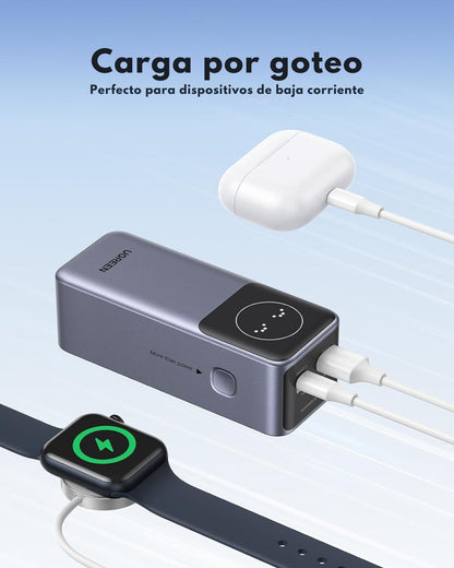 Power Bank UGREEN Nexode 12000mAh 100W – Cargador Portátil con Carga Rápida PD, Pantalla Digital, USB-C y USB-A para MacBook Air, iPhone 16, Samsung S24, iPad, Steam Deck y Más