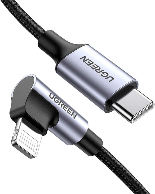 Cable UGREEN Lightning a USB-C con Certificación MFi - 90°