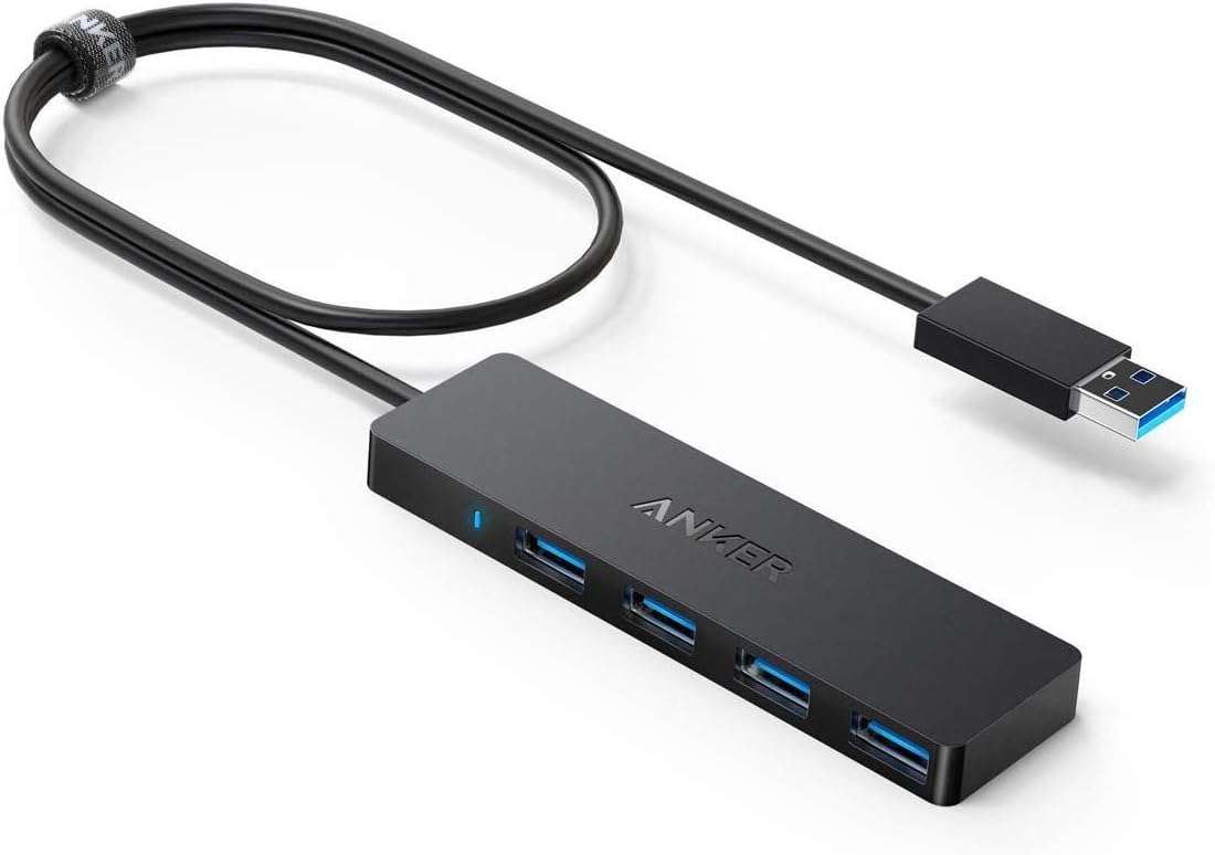 Hub USB Anker 4 Puertos USB 3.0 Ultra Delgado con Cable Extendido de 2 pies – Compatible con MacBook, PC, iMac y más