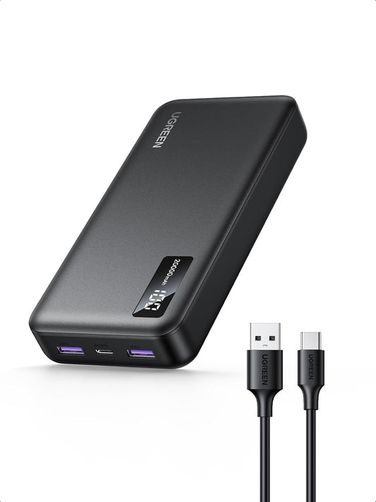 Power Bank UGREEN 20000mAh 22.5W – Batería Portátil USB-C con Carga Rápida PD 3.0, Entrada y Salida, para iPhone 16/15, Galaxy S24, iPad y Más