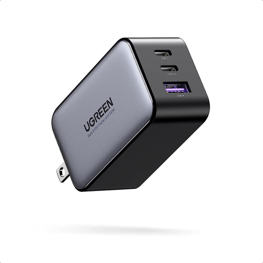 Cargador UGREEN Nexode 65W USB-C - 3 Puertos, Compacto y Plegable