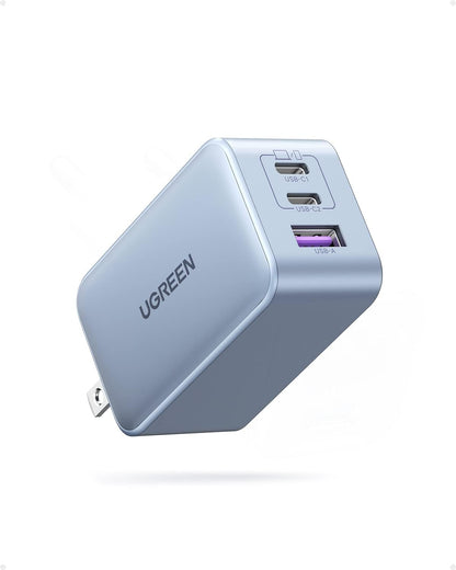 Cargador UGREEN Nexode 65W USB-C - 3 Puertos, Compacto y Plegable