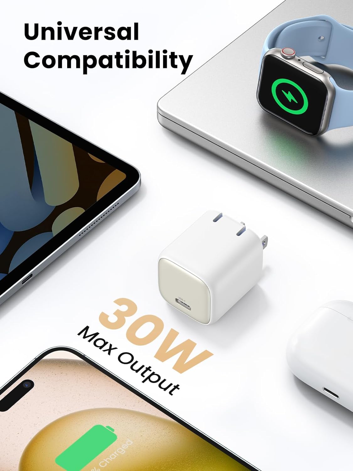 Cargador UGREEN Nexode 30W USB-C Plegable - Compacto y de Carga Rápida