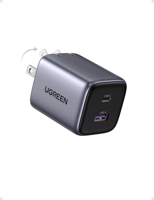 Cargador UGREEN Nexode 35W USB-C - 2 Puertos, Plegable y de Carga Rápida